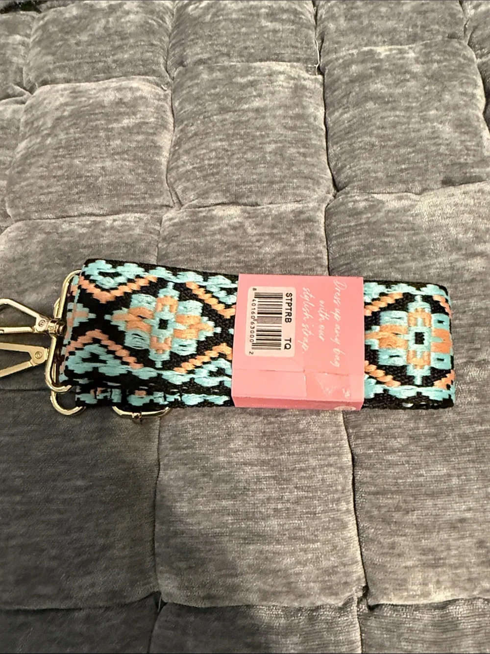 Women’s Black & Teal Patterned Guitar Pursr Strap